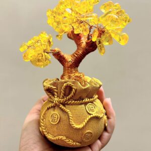 Tarot Supplies - Citrine Money tree in money pot